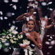 Camille Schrier, of Virginia, reacts as she is crowned after winning the Miss America competition at the Mohegan Sun casino in Uncasville, Conn., Thursday, Dec. 19, 2019.